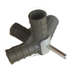 4-Way Section Spigot Flexi Corner Grey