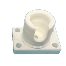 Pole Socket - Square Base White