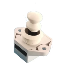Push Button Door Catch - Knob and Bush - White