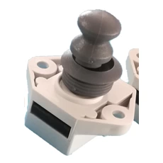Push Button Door Catch - Knob and Bush - Grey