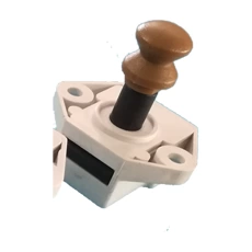 Push Button Door Catch - Knob and Bush - Brown