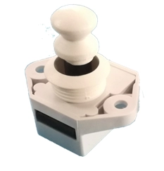 Push button Door Catch - Knob and Bush - White