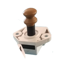 Push button Door Catch - Knob and Bush - Brown