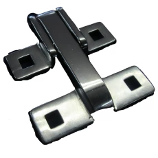 Square Brass on Chrome Hinge