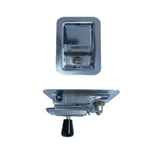 Zink Plated Paddle Handle - Lockable (With Knob) 140x89mm